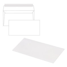 Конверты Е65 (110х220 мм), отрывная лента, 80 г/м2, КОМПЛЕКТ 1000 шт. Ряжская печатная фабрика