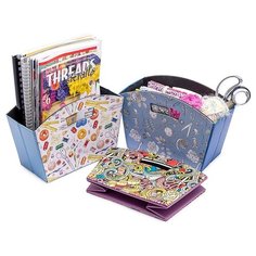 Сумка-контейнер с ручками для хранения мелкой фурнитуры, набор 3 дизайна HEMLINE 3 шт* ( N4363 )