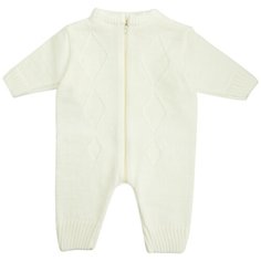Комбинезон вязаный Pure Love Romb, на молнии, хлопок/пан, молочный, 68 Amarobaby