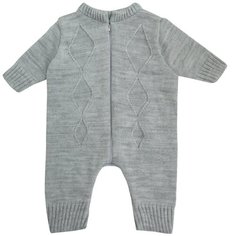 Комбинезон вязаный Pure Love Romb, на молнии, хлопок/пан, серый, 80 Amarobaby
