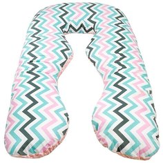 Подушка для беременных АНАТОМИЧЕСКАЯ AmaroBaby 340х72 (Зигзаг розовый)