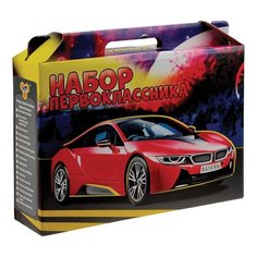 Набор школьных принадлежностей в подарочной коробке ПЧЕЛКА, для мальчиков, 16 предметов, НП-1-М Пчёлка