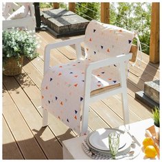 Подушка на уличное кресло Этель Треугольники, 50*100+2 см, репс с пропиткой ВМГО, 100% хлопок