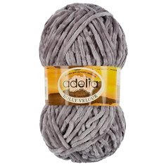 Пряжа Adelia "DOLLY VELOUR" 100% микрополиэстер 5 штук по 100 г , длина 93 м ± 6 м №10 серый