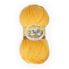 Пряжа Adelia "OLIVIA" 60% акрил, 40% шерсть №03 желтый - 5 мотков по 100 г