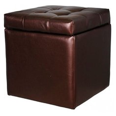 Пуф Шарм-Дизайн Квадро с ящиком экокожа коричневый