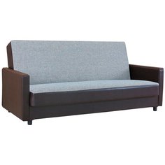 Диван книжка Классика Д 120 шенилл серый+экокожа коричневый Шарм Дизайн