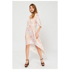 Laete Бежево-розовая туника с нежным цветочным принтом, бежевый с розовым, M