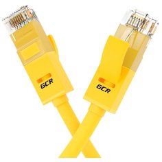 Кабель LAN для подключения интернета GCR cat5e RJ45 UTP 0.2м патч-корд patch cord шнур провод для роутер smart TV ПК желтый литой