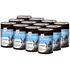 Влажный корм для стерилизованных кошек ProBalance Sterilized консервированный 12 шт. х 415 г