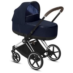 Коляска для новорожденных Cybex Priam III (люлька), indigo blue/chrome/brown, цвет шасси: серебристый