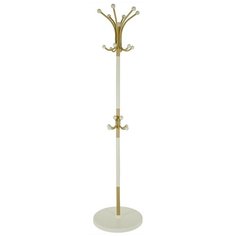 Напольная вешалка Мебелик Декарт Д 1 золото/слоновая кость
