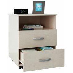 Тумба прикроватная MfMaster Альба-2, ШхГхВ: 45х45х61.3 см, цвет: дуб молочный МФ Мастер