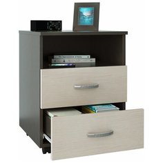 Тумба прикроватная MfMaster Альба-2, ШхГхВ: 45х45х61.3 см, цвет: венге/дуб молочный МФ Мастер