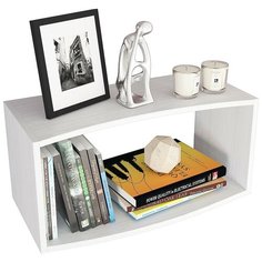 Книжная полка MfMaster Вэйв-7 65х33х36 см, белый МФ Мастер