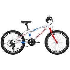 Подростковый горный (MTB) велосипед FORWARD Rise 20 2.0 (2019) белый/красный 10.5" (требует финальной сборки)