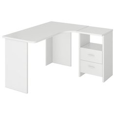 Письменный стол угловой Мэрдэс Нельсон Lite СКЛ-УГЛ, ШхГ: 120х130 см, угол: справа, цвет: белый жемчуг Merdes