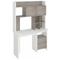 Письменный стол Мэрдэс Нельсон Lite СКЛ-КРЛ120+НКЛХ-120, ШхГ: 120х69 см, угол: слева, цвет: белый жемчуг/нельсон Merdes