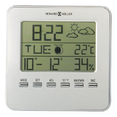Часы настольные Howard Miller Weather View серебристый