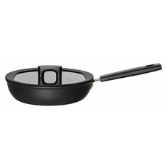 Сотейник FISKARS Hard Face Optiheat, 26 см, с крышкой, черный