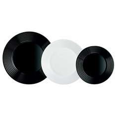 Столовый сервиз Luminarc Harena Black&White, 6 персон, 18 предм., черный/белый