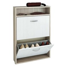 Обувница MfMaster Милан-25У , размер (ШхГ): 60х16.6 см , цвет: дуб сонома/белый МФ Мастер