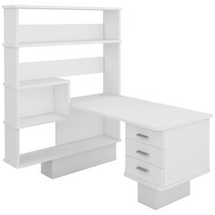 Компьютерный стол Мэрдэс Домино Нельсон СР-520, ШхГ: 127.2х145 см, угол: слева, цвет: белый жемчуг Merdes