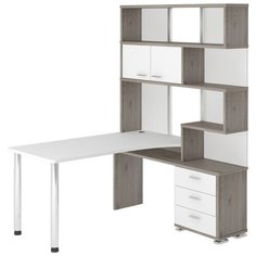 Компьютерный стол Мэрдэс Домино Нельсон СР-420, ШхГ: 130х130 см, угол: справа, цвет: нельсон/белый жемчуг/белый жемчуг Merdes