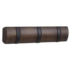 Вешалка Umbra настенная Flip 3 крючка черный/орех