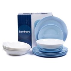 Столовый набор ЛАЙТ БЛЮ&УАЙТ 18 предметов Luminarc