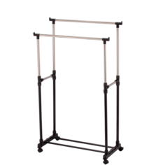 Вешалка стойка двойная напольная для одежды UniStor DUAL с боковыми крючками для аксессуаров.