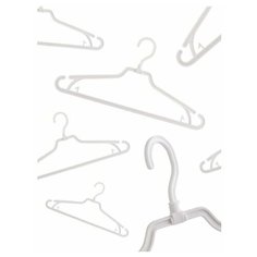 Вешалка-плечики для одежды PlastOn поворотно-складная, белая, 10 штук