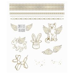 50601, Татуировки переводные Happy baby, gold