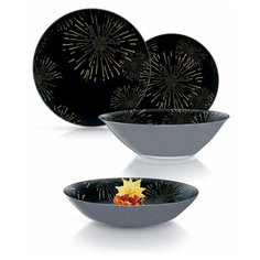 Столовый набор 19 предметов НАЙТ ФЛАУЭР Золотой Luminarc