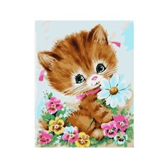 Картина по номерам Paintboy 45004 Котенок с ромашкой 30x40см