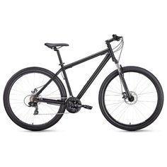 Велосипед FORWARD SPORTING 29 2.1 disc (29" 21 ск. рост 17") 2020-2021, черный матовый/черный, RBKW1MN9Q002