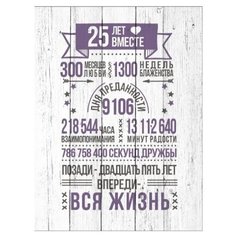 Картина на холсте 40x57 см "Двадцать пять лет вместе", ПринтДекор, PR-PH-240 Ekoramka