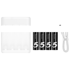 Зарядное устройство на 4 слота + 4 аккумулятора 1800mAh Xiaomi ZMI Zi5 White (PB401)
