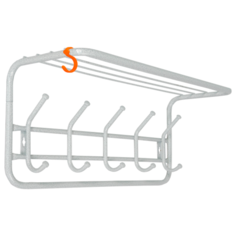 ВСП 6 БС Вешалка с полкой 60 см, с 5-ю крючками, настенная, цвет белое серебро "Антик" ЗМИ