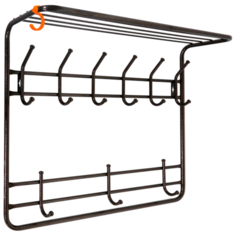 ВСП 9 М Вешалка 2х ярусная с полкой, 80 см, для верхней одежды и головных уборов настенная, цвет медный "Антик" ЗМИ