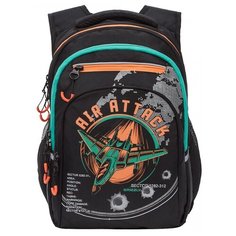 Grizzly Рюкзак школьный, черный -оранжевый, RB-150-1/1