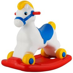Каталка-качалка Cavallino Пони (53541) белый/синий/красный