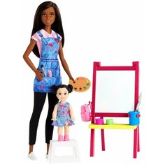 Игровой набор Barbie You can be Учитель рисования брюнетка, GJM30