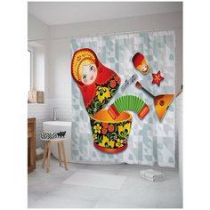 Штора для ванной JoyArty Музыкальная матрешка 180х200 (sc-16403217)