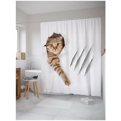 Штора для ванной JoyArty Кот с царапиной 180х200 (sc-31202)