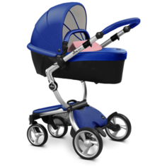 Коляска-трансформер Mima Xari (2 в 1), royal blue/pixel pink/silver frame, цвет шасси: серебристый