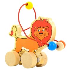 Каталка-игрушка Мир деревянных игрушек Лев (Д359) оранжевый