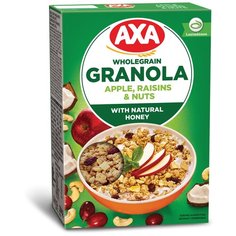 Мюсли AXA хрустящие в меду с фруктами и орехами, коробка, 250 г