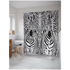 Штора для ванной JoyArty Пара зебр 180х200 (sc-12975)