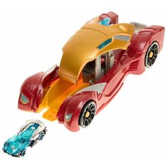 Набор машин Hot Wheels Marvel Железный человек (GFN84/GBW09), красный/желтый/голубой